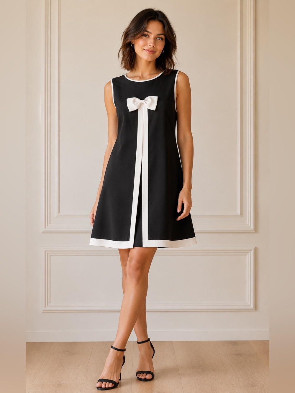 Ted Baker London dress with sheer overlay and bow detail